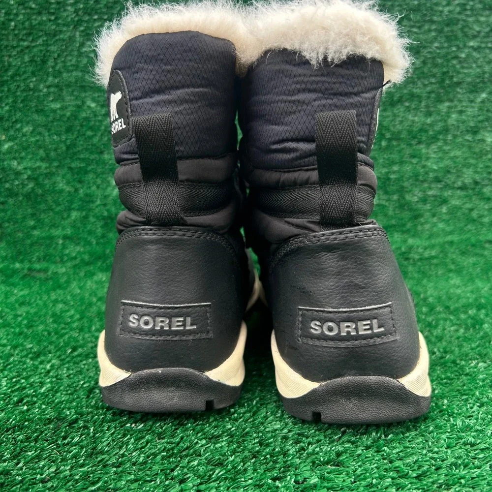 Sorel Whitney Short Waterproof Winter Boots Black Faux Fur NL2776-010 Womens 7.5